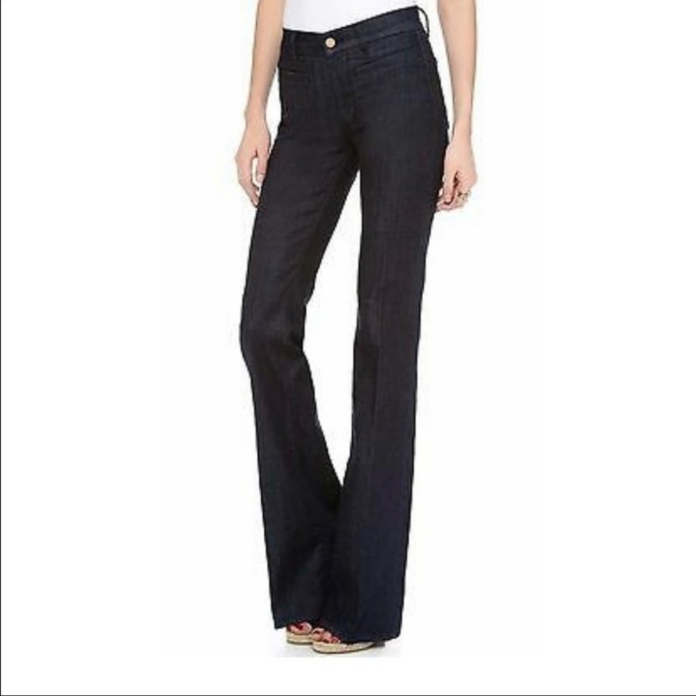 Mih Marrakesh jean mid rise kick flare  Kara wash dark wash blue size 27